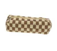 PLAFOPE Estuche para Lápices Portátil De Café Bolsa De Almacenamiento Multifuncional Organizador De Papelería y Maquillaje Diseño Simple y Gran Capacidad