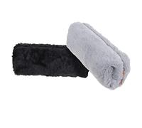 PLAFOPE Estuche para Lápices y Bolígrafos De Felpa Suave, Set De 2 Piezas, Tamaño Mediano, Colores Negro y Gris, Multifuncional para Material Escolar, Adecuado para Estudiantes