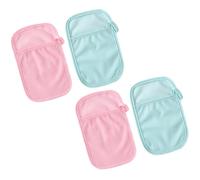PLAFOPE Exfoliante suave de algodón y poliéster para baño, pack de 4 piezas, adecuado para cuidado infantil y uso en ducha, textura cómoda y doble cara Color Aleatorio
