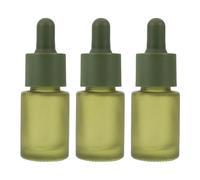 PLAFOPE Frascos de Vidrio Pipeta Gotero 15 Ml, Juego de 3 Botellas Esmeriladas Verdes para Difusores de Aceites y Cuidados Personales en Viaje