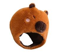 PLAFOPE Gorro de Felpa de Capibara para Adultos Accesorio Fotográfico para Fiestas y Carnaval Sombrero de Disfraz Divertido y Cómodo de Algodón PP Adecuado para Cosplay y Eventos