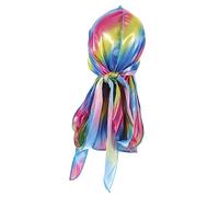 PLAFOPE Gorro de Pelo de Satén Sombrero Pirata Turbante de Larga Gorro Transpirable Y Cómodo de Estilo Hip Hop para Hombres Y Mujeres