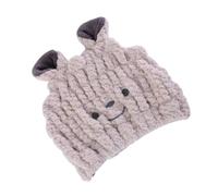 PLAFOPE Gorro De Secado Rápido Cabello Infantil, 1 Unidad, Talla Pequeña, Tejido Absorbente De Felpa, Para Bebés y Pequeños, Uso En Baño y Cuidado Diario, Color Sonrisa Café