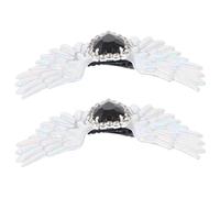 PLAFOPE Hebillas para Botas Estilo Gótico Alas de Ángel y Pedrería de Imitación en Plata, Accesorios Únicos y Elegantes para Decoración de Zapatos