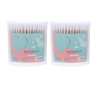 PLAFOPE Hisopos de Algodón para Bebés, 2 Cajas de 200 Bastoncillos con Punta Doble Espiral, Palitos de Papel Resistentes, 400 Unidades para Limpieza, Cuidado Personal y Maquillaje