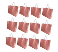 PLAFOPE Juego de 15 Bolsas de Tela No Tejida Bolsas Portátiles No Tejidas Embalaje para Tiendas Panaderías Y Centros Comerciales Color Oro Rosa