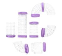 PLAFOPE Juego de Túneles Diseño DIY y Refuerzo Boca de Plástico Púrpura para Hámster Adecuado para Jaulas Externas y Laberintos Divertidos