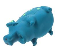 PLAFOPE Juguete Masticable para Perros en Forma de Cerdo de Látex Azul Relleno de Algodón, Juguete Chirriante Interactivo para Cachorros y Perros Medianos, Resistente para Morder y