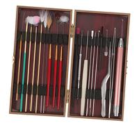 PLAFOPE Kit Completo de Limpieza de Oídos 20 Piezas Palas Y Cucharas para Cerumen de Madera Abs Seguro para Uso Diario Color Rojo Oscuro