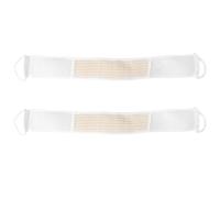 PLAFOPE Kit de 2 Toallas Exfoliantes White de Vegetal Tiras Largas y Cuerdas Dobles para Baño Cómodo y Limpieza Profunda del Cuerpo Espalda