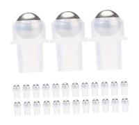 PLAFOPE Kit de 30 Piezas de Rodillos Rellenables para Botellas de Perfume con Bola de Acero de 16 Dientes, Plástico Transparente, Fácil de Transportar para Uso en Casa y Oficina