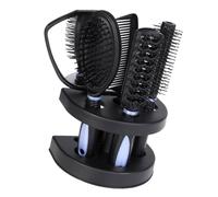 PLAFOPE Kit de Peluquería Azul 5 Peines y Espejos de Plástico Antistáticos, Ligero y Compacto para Uso en Casa y Maquillaje al Aire Libre