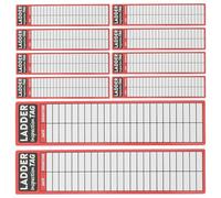 PLAFOPE Ladder Safety Labels, Red Adhesive Vinyl Inspection Record Stickers, 10PCS, 8.5x2 Inch, Self-Adhesive, Commercial Warehouse Use