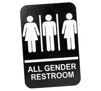 PLAFOPE Letrero De Baño Con Braille Para Géneros Señal De Aseo Compacto Autoadhesivo Para Oficinas y Negocios Diseño Blanco Elegante y Moderno