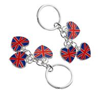PLAFOPE Llavero de Recuerdo del Reino Unido con Bandera Británica, 2 Piezas de Aleación de Zinc, Estilo Creativo Británico, Resistente al Desgaste para Decorar Bolsos Souvenir