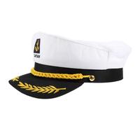 PLAFOPE Marine Admiral - Sombrero de capitán marinero náutico, blanco, sombrero de capitán apto para viajes, para lago, yate, barco y aventuras al aire libre, sombrero de capitán piloto unisex para