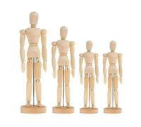 PLAFOPE Marionetas Articuladas de Madera 4 Piezas (4.5, 5.5, 8, 8) Modelo de Boceto Móvil para Dibujo Artístico y Decoración Artesanal, Adornos de Muñeca de Madera para Manualidades