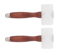 PLAFOPE Martillo para Tallado en Cuero con Mango de Madera Ergonómico y Cabeza de Nailon Suave para Herramientas de Cuero, Set de 2 Piezas para Manualidades