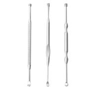 PLAFOPE Masajeador Profesional de Oídos Espiral de Acero Inoxidable Cuchara Doble Punta 3 Piezas Tamaños 1 2 y 3 Limpiador Práctico y Seguro para Eliminar Cerumen en Adultos