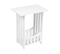 PLAFOPE Mesa Auxiliar de Color Blanco para Sofá y Dormitorio, Mesa Pequeña de PVC-Madera, Diseño Sencillo y Funcional para Sala de Estar, Fácil Acceso y Bien Organizada