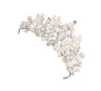 PLAFOPE Nupcial Coreana con Perlas y Cristales Diadema Ligera para Boda Fiesta y Compromiso Accesorio Elegante para Cabello de Novia