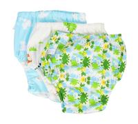 PLAFOPE Pañales de Natación para Niño de 3 Piezas, Impermeables y Reutilizables, Tela de Algodón y Tpu, Anti Fugas y Suaves para Niños de 7-9 Kg Varios estilos
