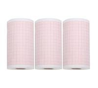 PLAFOPE Papel de Electrocardiograma Térmico Papel de Registro Diagnóstico 80mm X 20m, 3 Rollos con Cuadrícula Roja, Compatible con Se-3/300/mindray R3 para Hospital y Clínica