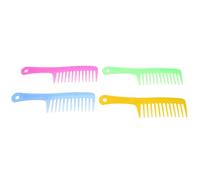 PLAFOPE Peine de dientes anchos para cabello rizado, 4 piezas, mango de agarre cómodo, para cabello largo, champú y cuidado del cabello, uso doméstico