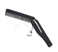 PLAFOPE Peine para Barba Plegable Portátil con Llavero Y Espejo Herramienta de Viaje para Hombres