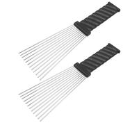 PLAFOPE Peines para Cortar el Pelo y Peineta Afro 2 Piezas Tamaño 23x7 Cm Acero y Plástico Profesional para Peluquería y Cuidado del Cabello Rizado en Salones y Uso Doméstico