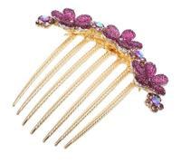 PLAFOPE Peineta de Novia con Cristales de Imitación Morada Peine para Cabello Francés para Boda Accesorio Ligero y Versátil para Mujeres Tocado Elegante para Recogidos y Semirecogidos