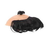 PLAFOPE Peluca Negra de Disfraz Divertida para Adultos Diseño Ultrarrealista y Material Polipropileno, Cómoda para Usar Día en Fiestas y Shows de Comedia