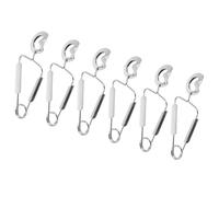 PLAFOPE Pinzas de Cocina de Acero Inoxidable Resorte para Caracoles, 6 Unidades, Diseño Ergonómico, Resistentes al Calor, Aptas para Mariscos, Ensaladas y Buffet, Color Plateado