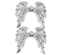 PLAFOPE Pinzas Pelo Vikingas Metálicas 2 Piezas, Clips Diseño de Alas Renacentistas, Accesorios Vintage para Mujer, Sujetador Seguro para Peinados Trenzados y Cosplay de Festival