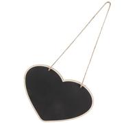 PLAFOPE Pizarra Negra para Mensajes con Forma de Corazón Pizarra de Madera Mini Reutilizable con Cuerda para Colgar Adecuado para Decoración del Hogar Cafeterías y Restaurantes