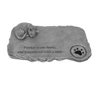 PLAFOPE Placa Conmemorativa para Mascotas de Resina Diseño de Gatito Encantador, Lápida para Gatos Adecuado para Jardín y Porche Frontal