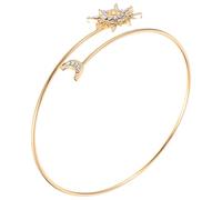 PLAFOPE Pulsera Brazalete Decorativo Geométrica Ajustable de Aleación Dorada Diseño y Luna para Mujer Adecuado para Fiestas y Uso Diario