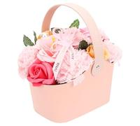 PLAFOPE Ramo de Flores de Jabón Rosa Aroma Perfumado Cesta Decorativa Única Jabón de Lujo para Baño y Cuidado Personal Adecuado Obsequio San Valentín Cumpleaños y Aniversarios