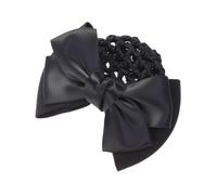 PLAFOPE Red Pelo Elástica Lazo Negro, Tocado Profesional Para Mujer, Tamaño Único, Tejido Ligero y Transpirable, Adecuado Oficina y Fiestas, Contiene Redecilla Elástica Para Cabello Largo