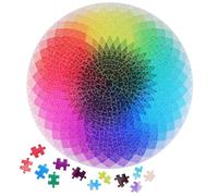 PLAFOPE Rompecabezas para Adultos de Degradado Que Cambia de Color 1000 Piezas de Papel en Forma Circular para Entretenimiento y Relajación Segura