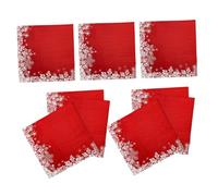 PLAFOPE Servilletas Navideñas 20pcs Con Copos Plateados, Desechables De Papel, Para Cenas Navideñas y Decoración De Mesa