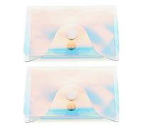 PLAFOPE Tarjetero Transparente de PVC Diseño Multitarjetas y 20 Páginas Interiores, Compacto y Elegante para Uso Diario y Viajes, Paquete de 2 Piezas