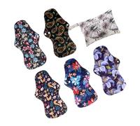 PLAFOPE Toallas Sanitarias Lavables de de Bambú 6 Piezas Súper Absorbentes Reutilizables Alas Diseño para Menstruación y Postparto Cuidados Femeninos