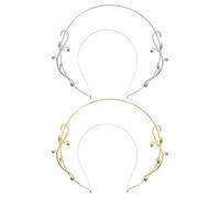 PLAFOPE Tocado de Aro Vintage de Aleación de Zinc para Mujer, 2 Piezas, Diademas Elegantes y Prácticas Fino Trabajo Artesanal para Adornos de Cabello