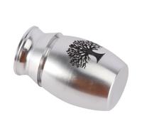 PLAFOPE Urna para Cenizas de Mascotas de Acero Inoxidable Plateado, Resistente Corrosión, Diseño Árbol Vida, Pequeña y Práctica para Conservación Doméstica en Memorial Pet
