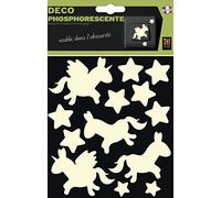PLAGE 156021 Glow in The Dark Stickers ? Unicornios [1 Sheet 15 x 17 cm], Vinilo, White, 17 x 0.1 X 15 Cm