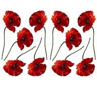 Plage Decoración Adhesiva Amapolas, Vinilo, Rojo, 21x29.6 cm