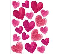 Plage Decoración Mural Adhesiva con Diseño Corazones, Vinilo, Rosa, 48x68 cm