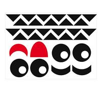 Plage Decoración Mural Adhesiva con Diseño Iconos y Ojos, Vinilo, Negro, 48x68 cm