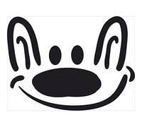 Plage Decoración Mural Adhesiva con Diseño Perro Sonriente, Vinilo, Negro, 48x3x68 cm